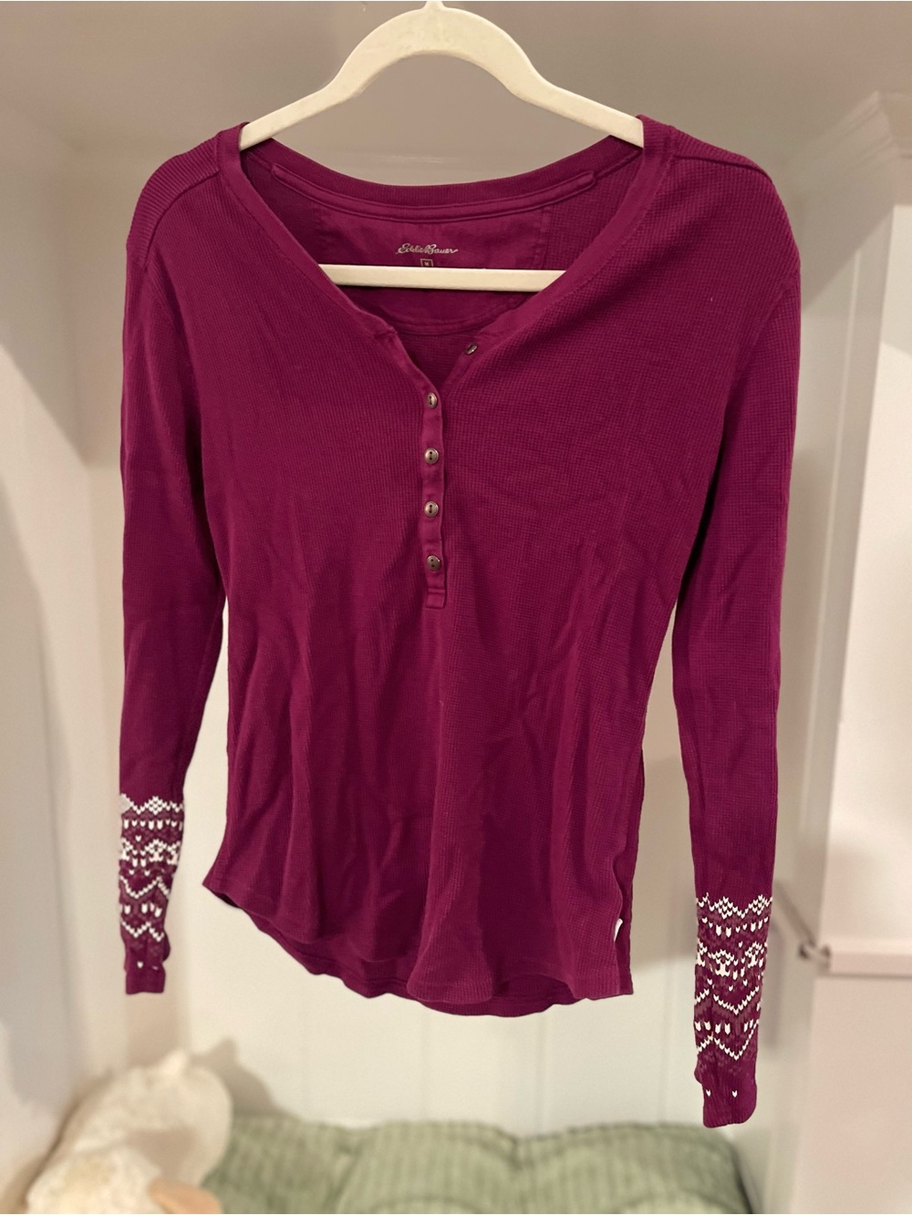 Eddie Bauer magenta Henley